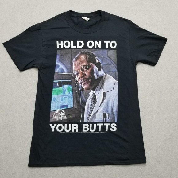 Jurassic Park Shirt Mens Small Black Short Sleeve Crew Neck‎ Samuel L. Jackson - Picture 1 of 10